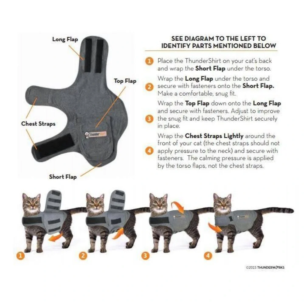ThunderShirt For CATS - NEW in Original Box BNIB color Grey SIZE Large